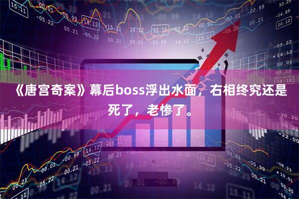 《唐宫奇案》幕后boss浮出水面，右相终究还是死了，老惨了。